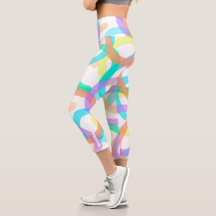 Leggings Capri Rojo amarillo ocre concentrado Resumen Arte Pastel