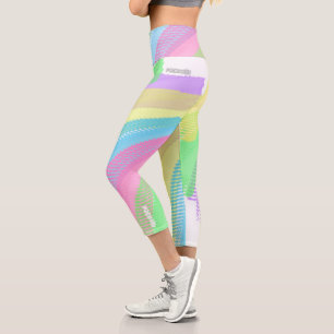 Leggings Capri Rojo amarillo ocre concentrado Resumen Arte Pastel