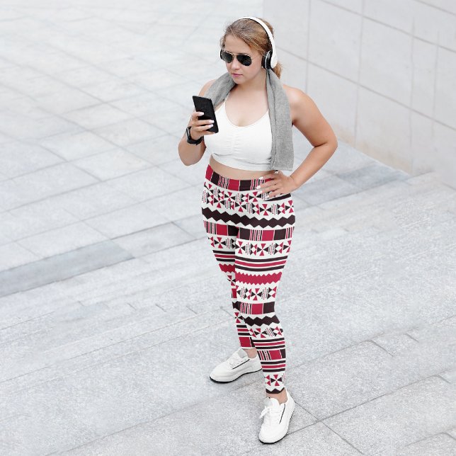 Leggings Capri Rojo Étnico Azteca  (Subido por el creador)