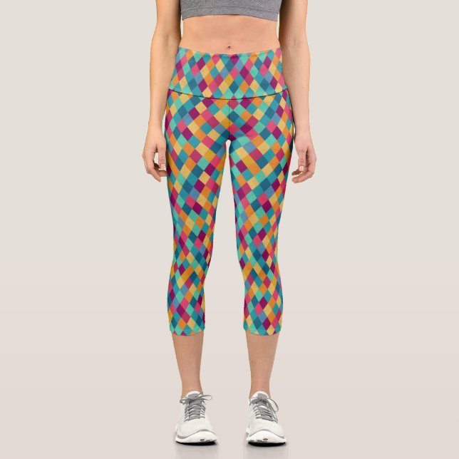Leggings Capri Rombos de circo multicolor (Anverso)