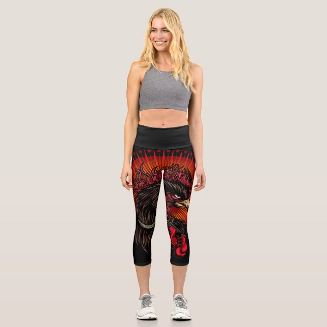 Leggings Capri Rooster de boxeo (Anverso)