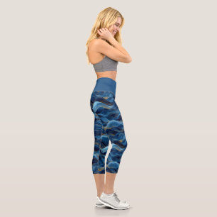 Leggings Capri Ropa Activa de Yoga con Estilo de Patrón de Onda A