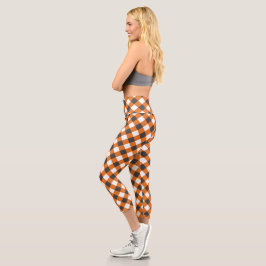 Leggings Capri Ropa de cuadros gingham de verano para mujeres