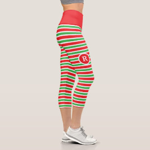 Leggings Capri Ropa verde blanco y monograma