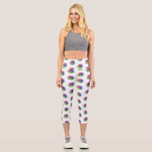 Leggings Capri Rosa arcoiris colorido