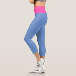 Leggings Capri Rosa + Azul