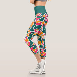 Leggings Capri Rosa de Amor con Contorno Audaz