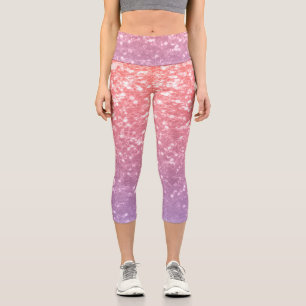 Leggings Capri Rosa de lavanda morada chispeante chispas purpurin