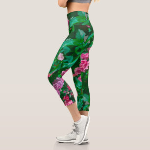 Leggings Capri Rosa de navidades Helleborus Flowers Floral
