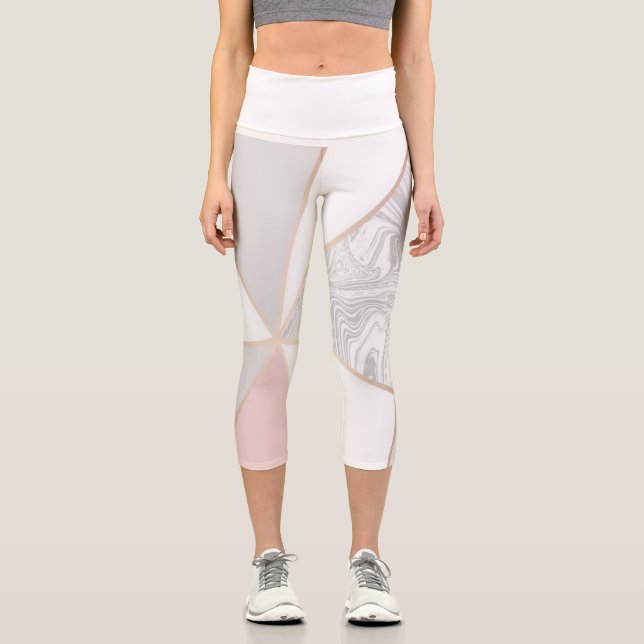 Leggings Capri Rosa de oro Capris de alta destreza (Anverso)