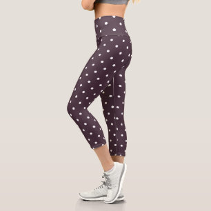 Leggings Capri Rosa emocional y puntos blancos