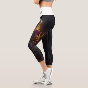 Leggings Capri rosa en llamas