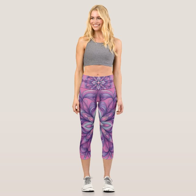Leggings Capri Rosa floreciendo (Anverso)