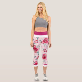 Leggings Capri Rosa Purpurina rosa y rosa claro caliente