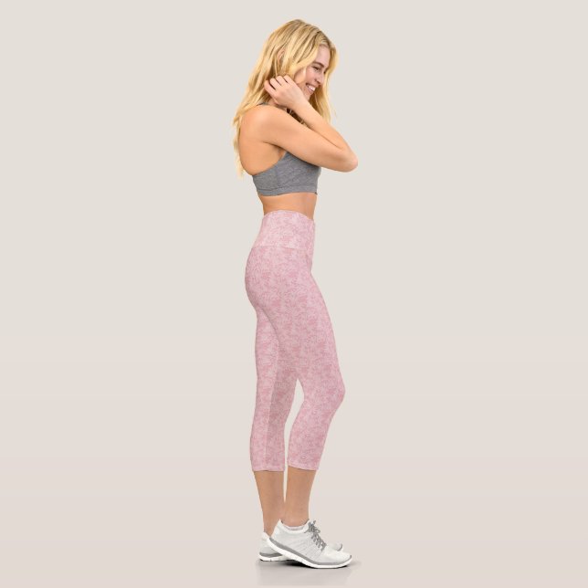 Leggings Capri Rosa Rubor Encaje Elegancia Rosa Rubor & Blanco (Derecha)