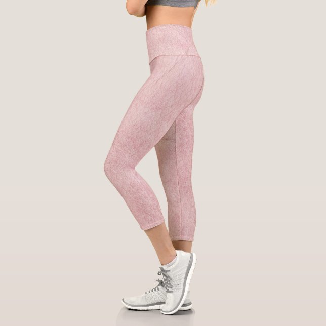 Leggings Capri Rosa Rubor Sólido Texturizado (Izquierda)