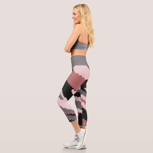 Leggings Capri Rosa y gris (Izquierda)