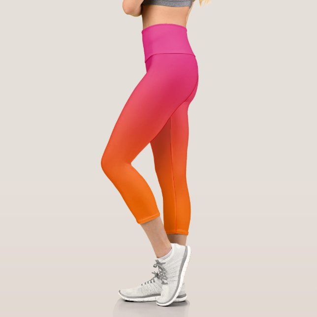 Leggings Capri Rosa y Naranja Ombre (Izquierda)