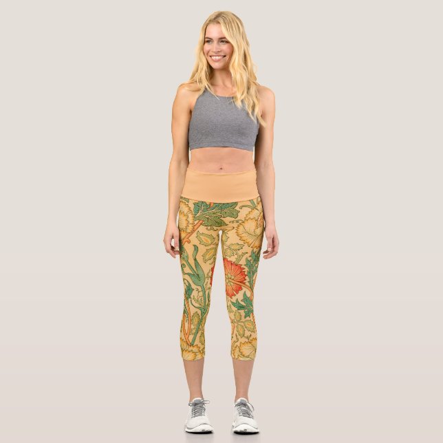 Leggings Capri Rosa y Rosa por William Morris  (Anverso)