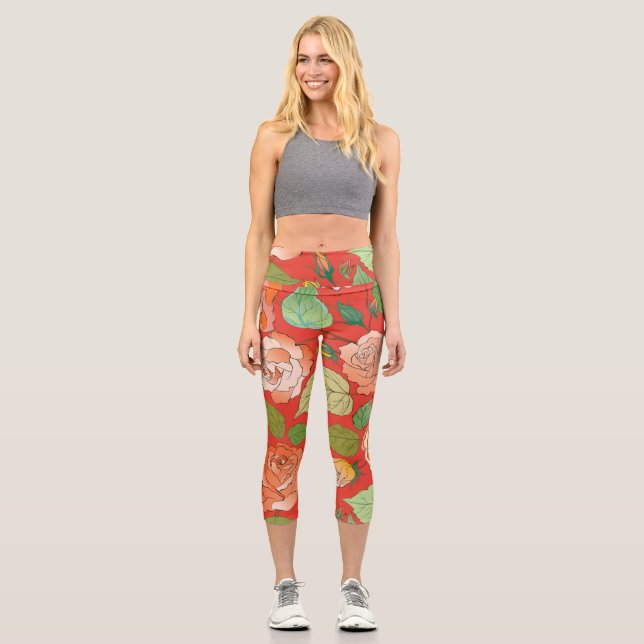 Leggings Capri Rosas 26 (Anverso)