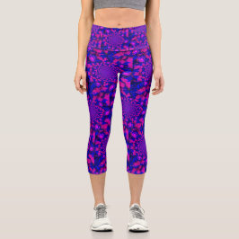 Leggings Capri Rosas Capris De Alto Despido