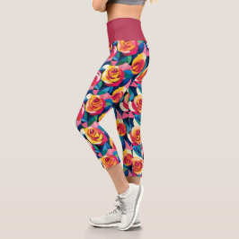 Leggings Capri Rosas de Amor en Capas