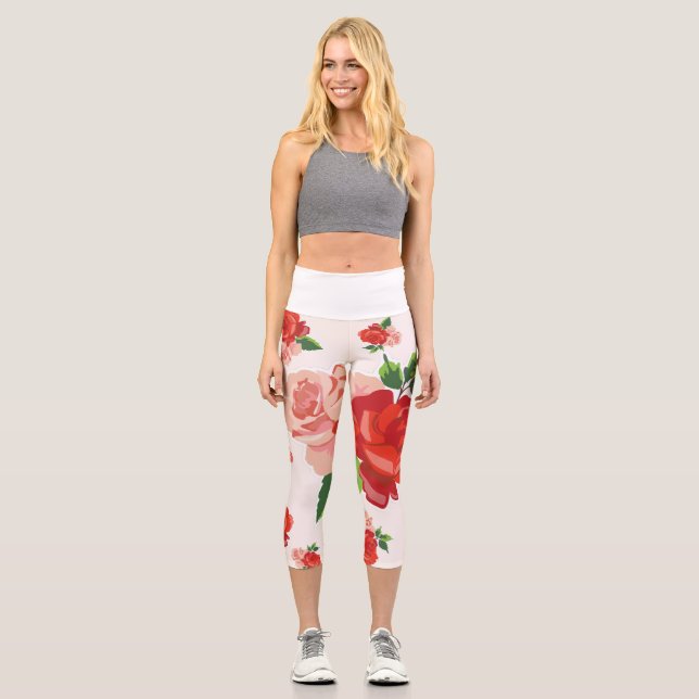 Leggings Capri Rosas Para U (Anverso)