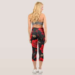 Leggings Capri Rosas rojas