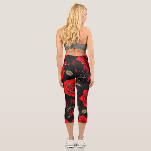 Leggings Capri Rosas rojas