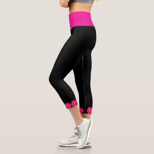 LEGGINGS CAPRI ROSAS ROSADAS     