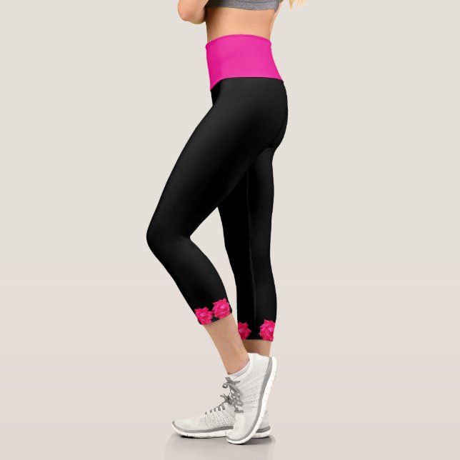 LEGGINGS CAPRI ROSAS ROSADAS      (Izquierda)