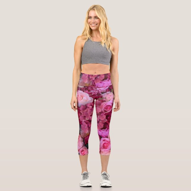 Leggings Capri Rosas y Lilys Deco Art (Anverso)