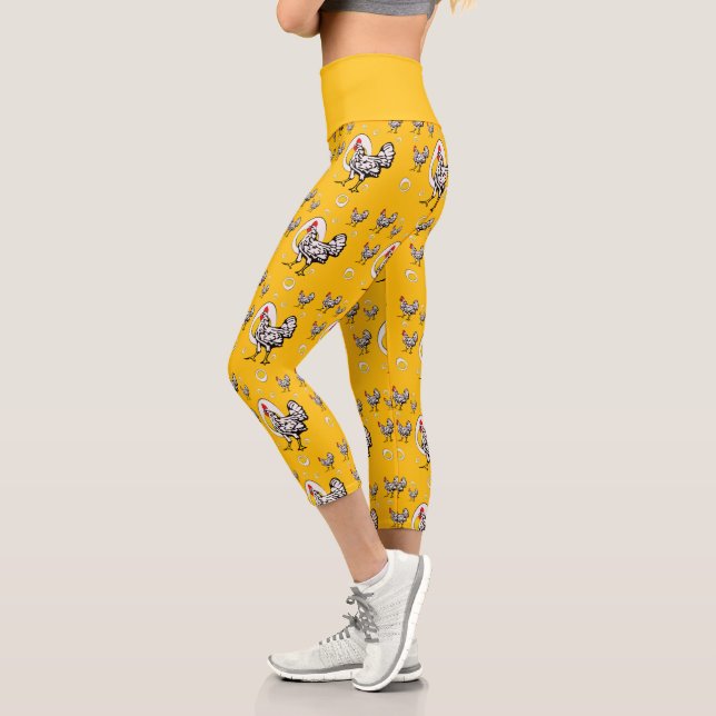 Leggings Capri Roseanne Chicken - Funny Roseanne Rooster y Egg (Izquierda)