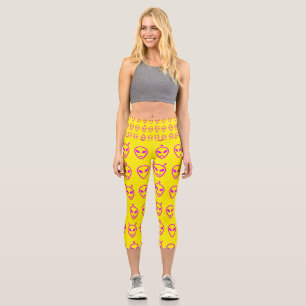 Leggings Capri Rostros alienígenas rosados