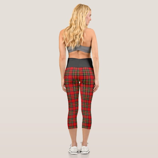 Leggings Capri Royal Stewart Clan Tartan Plaid (Reverso)