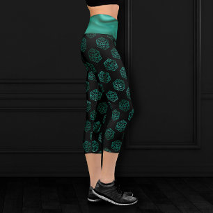 Leggings Capri RPG Dice Esmeralda Fantasía Tabletop Retro Gamer