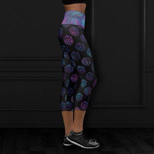 Leggings Capri RPG Dice   Nebula Fantasy Retro Tabletop PnP Gamer