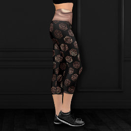 Leggings Capri RPG Dice | Papel de cobre Fantasía Retro Tabletop 
