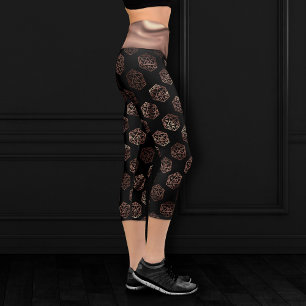 Leggings Capri RPG Dice   Papel de cobre Fantasía Retro Tabletop