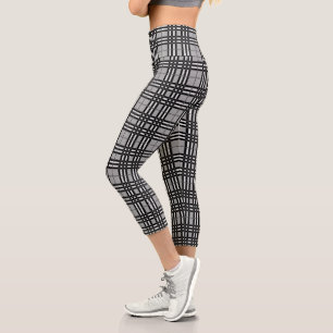 Leggings Capri Rústico de uso activo gris y negro