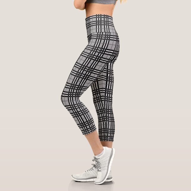 Leggings Capri Rústico de uso activo gris y negro (Izquierda)