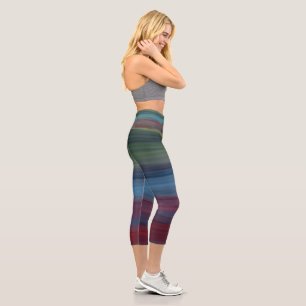 Leggings Capri Rústico elegante Multicolor Verde azulado femenino