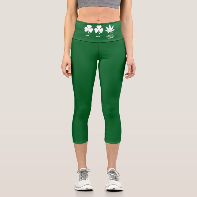 Leggings Capri Saint Patricks Funny Fiesta para chicos (Anverso)