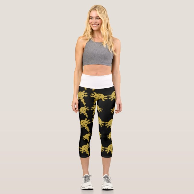 Leggings Capri Salamander Axotl exótico (Anverso)
