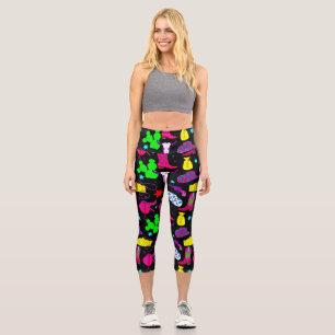 Leggings Capri salon de occidente salvaje de cowgirl negro