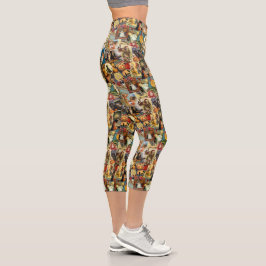 Leggings Capri Saludos victorianos y Pegatinas de calabaza de Hal
