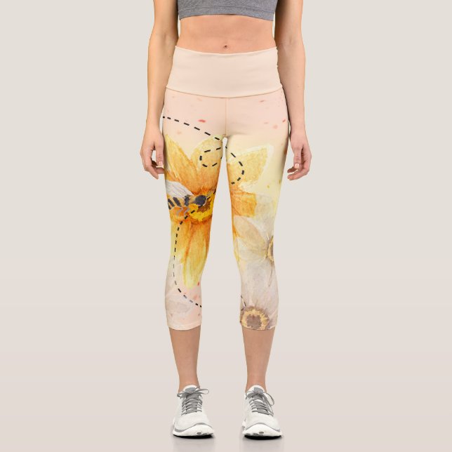 Leggings Capri Salvar a la abeja de miel (Anverso)