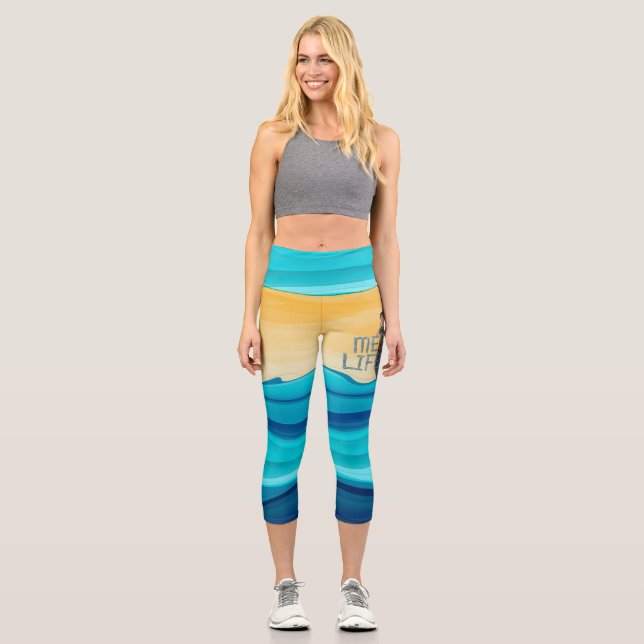 Leggings Capri Salvavidas de la sirena superior (Anverso)