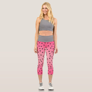 Leggings Capri Sandía Semillas Negras Vibraciones de Verano Rosa