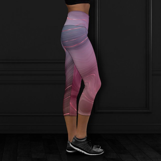 Leggings Capri Sangria Strata | Moody Pink y Purple Luxe Agate (Subido por el creador)
